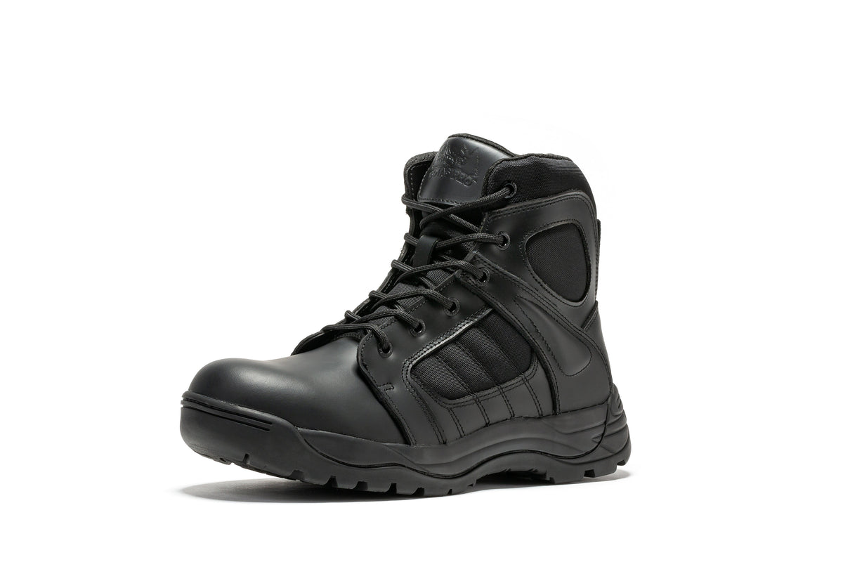 Botas Pro Black Men's 6 inch Side Zipper Rubber Sole Tactical Boots BMP111BK