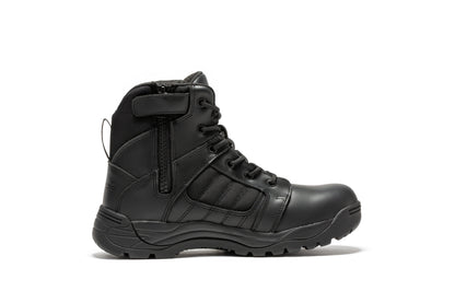 Botas Pro Black Men's 6 inch Side Zipper Rubber Sole Tactical Boots BMP111BK