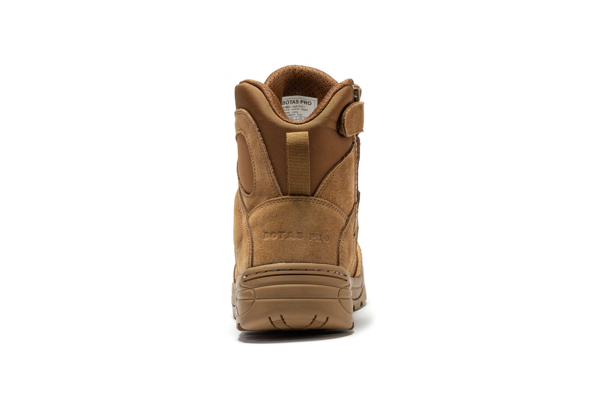 Botas Pro Coyote Men's 6 inch Side Zipper Rubber Sole Tactical Boots BMP111CT